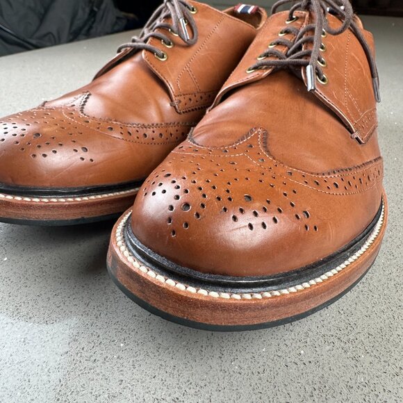 J CREW Superior Oar Stripe Shortwing Derby Brogue Shoes Preppy Leather Italy 10D main image 7